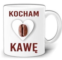 KOCHAM KAWĘ PREZENT KUBEK Z NADRUKIEM W PUDEŁKU GW214