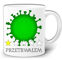 KORONAWIRUS PANDEMIA PRZETRWAŁEM KUBEK +PUDEŁKO GW259