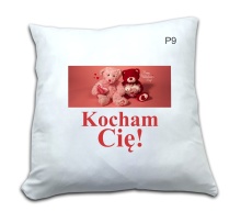 PODUSZKA Z NADRUKIEM KOCHAM MISIE WZÓR P9