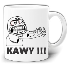 KAWY !!! ŚMIESZNY KUBEK Z NADRUKIEM W PUDEŁKU GW314