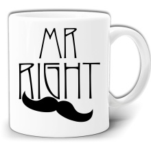KUBEK Z NADRUKIEM MR RIGHT KUBEK + PUDEŁKO GW399