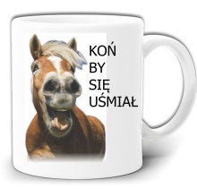 KOŃ BY SIĘ UŚMIAŁ ŚMIESZNY KUBEK + PUDEŁKO GW411