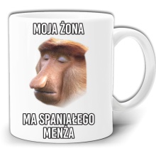 MOJA ŻONA MA WSPANIAŁĘGO MĘŻA SMIESZNY KUBEK NOSACZ JANUSZ + PUDEŁKO GW531