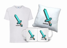 Zestaw Prezent MINECRAFT Koszulka Poduszka Kubek MC6