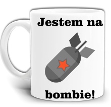 JESTEM NA BOMBIE ŚMIESZNY  KUBEK + PUDEŁKO GW733