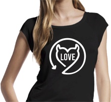 KOSZULKA NADRUK GIFT LOVE EVIL MIŁOŚĆ PREZENT M