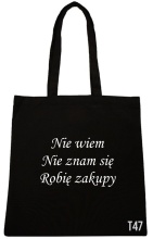 TORBA Z NAPISEM NADRUK NIE ZNAM SIĘ WZORY T47