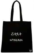 TORBA Z NAPISEM NADRUK ZARA WRACAM RÓŻNE WZORY T37