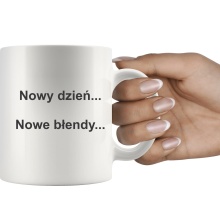 NOWY DZIEŃ, NOWE BŁENDY ŚMIESZNY KUBEK Z NADRUKIEM + PUDEŁKO GW764
