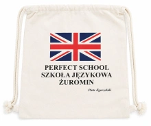 Torba, plecakoworek EKO z nadrukiem bawełniany ECRU
