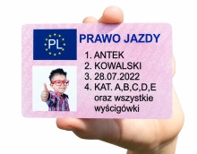 PRAWO JAZDY DLA DZIECKA PREZENT PRAWKO NA TACZKI