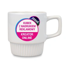 Kubek z nadrukiem FALA BIAŁY BŁYSK 300ml