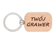 Brelok z Twoim grawerem drewniany EKO 1 sztuka IMIENNY