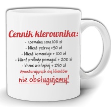 CENNIK USŁUG KIEROWNIKA KLIENT KUBEK +PUDEŁKO GW12