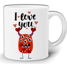 WALENTYNKI I LOVE YOU MONSTER Y KUBEK W PUDEŁKU GW64