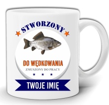 PREZENT DLA WĘDKARZA KUBEK + IMIĘ  W PUDEŁKU GW131
