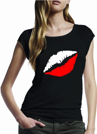 KOSZULKA DAMSKA USTA BIAŁO-CZERWONE WHITE-RED LIPS.jpg
